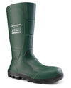 Heritage Green coloured Dunlop JobGuard Full Safety Wellingtons on white background #colour_heritage-green