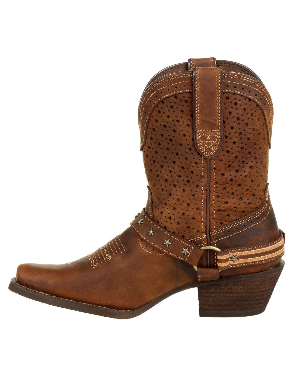 Bomber Brown coloured Durango Crush Shortie Boots on white background