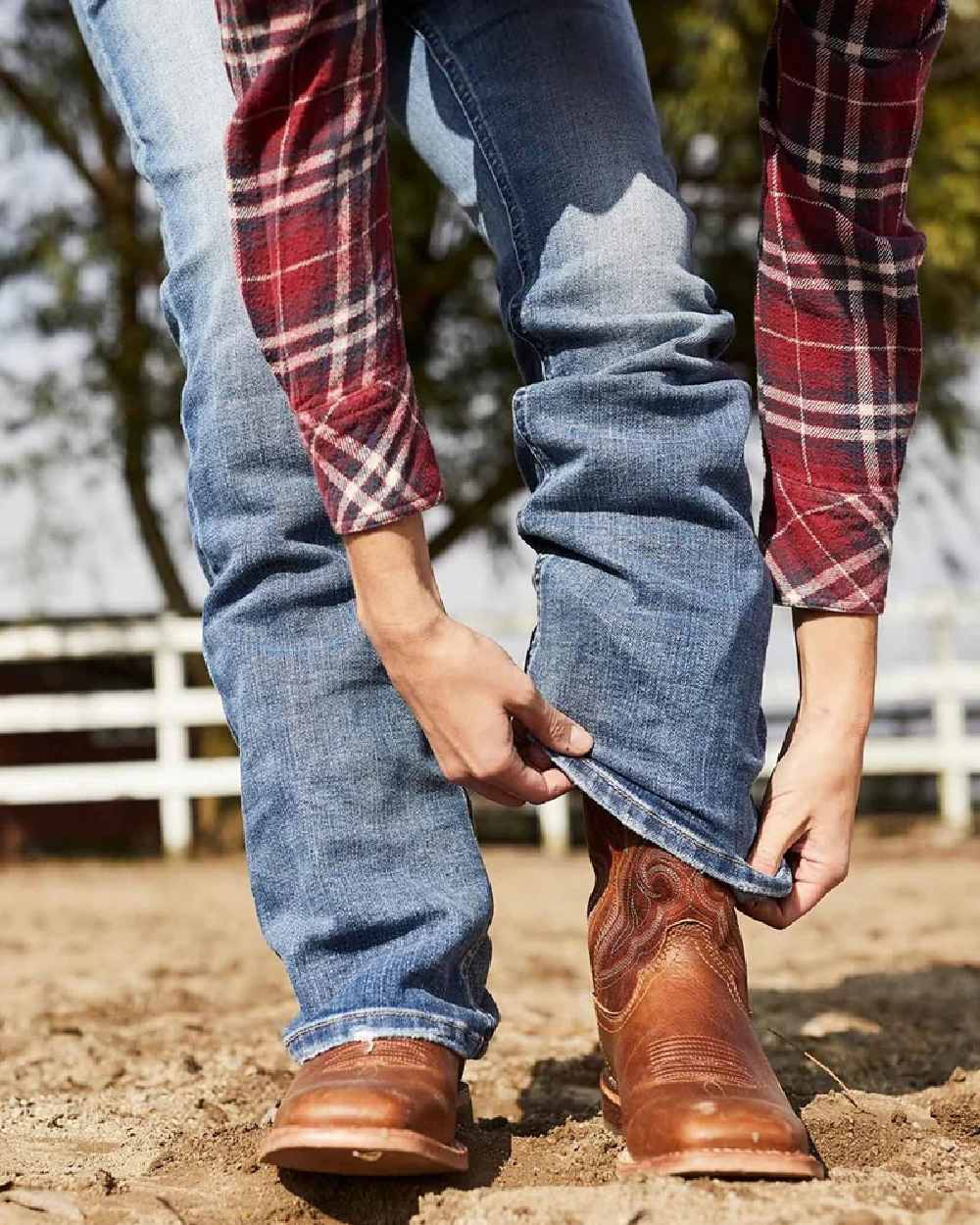 Chestnut Coloured Durango Womens Arena Pro Western Boots on outdoor background