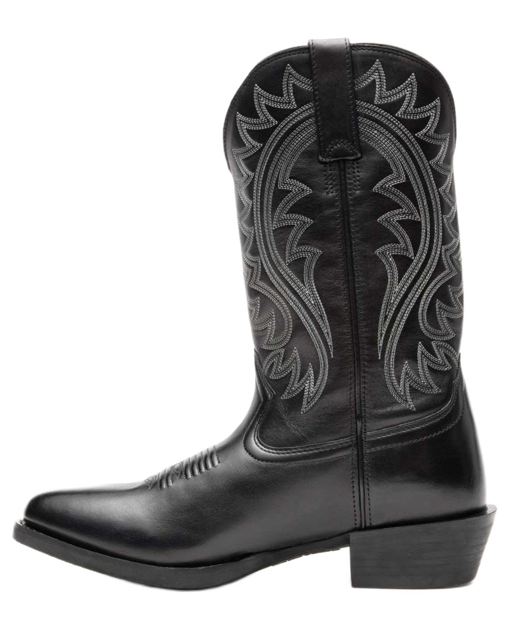 Polished Black Onyx coloured Durango Mens DDB0485 Shyloh Western Boots on white background
