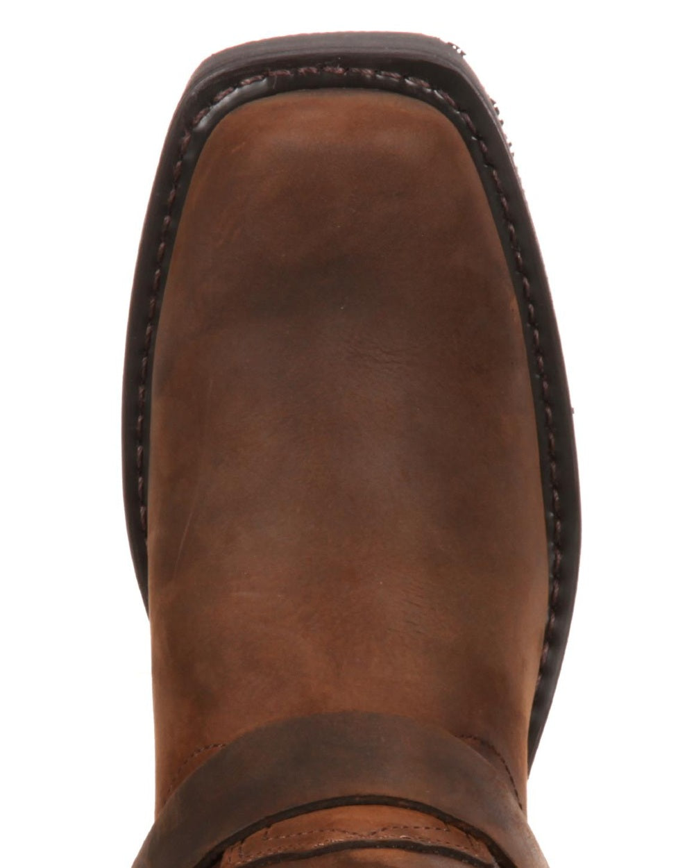 Distressed Brown coloured Durango Mens Harness Boots on white background