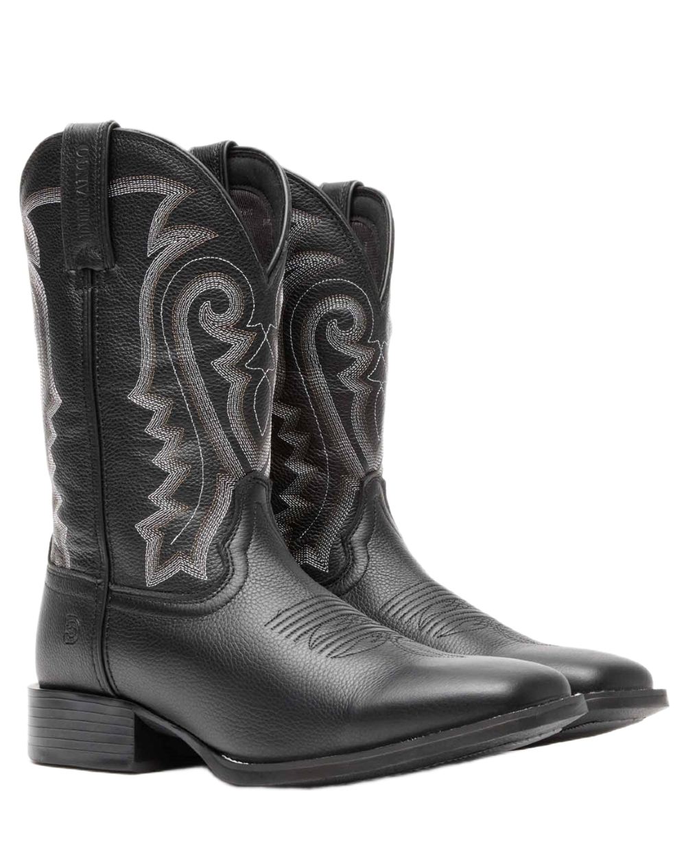 Black coloured Durango Mens Westward Western Cowboy Boots on white background