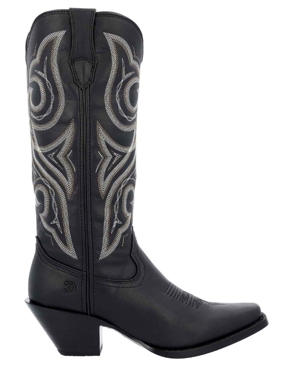 Black coloured Durango Womens 13" Crush Western Boots on white background