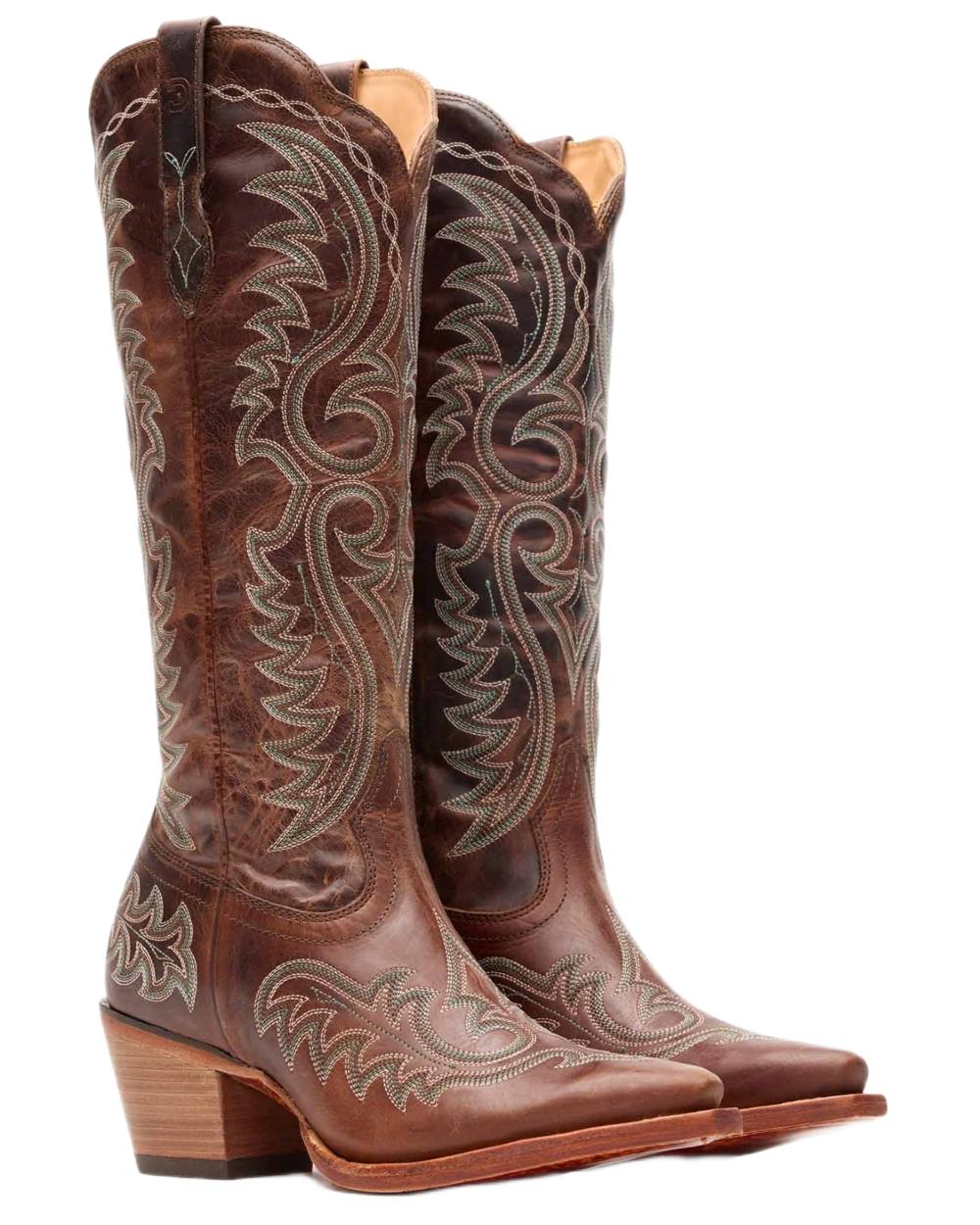 Mahogany coloured Durango Womens Crush Tall Western Boots on white background