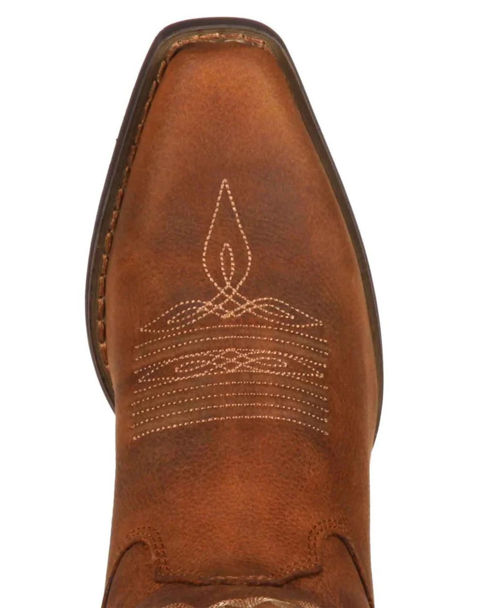 Distressed Cognac coloured Durango Womens Crush Western Fashion Booties on white background