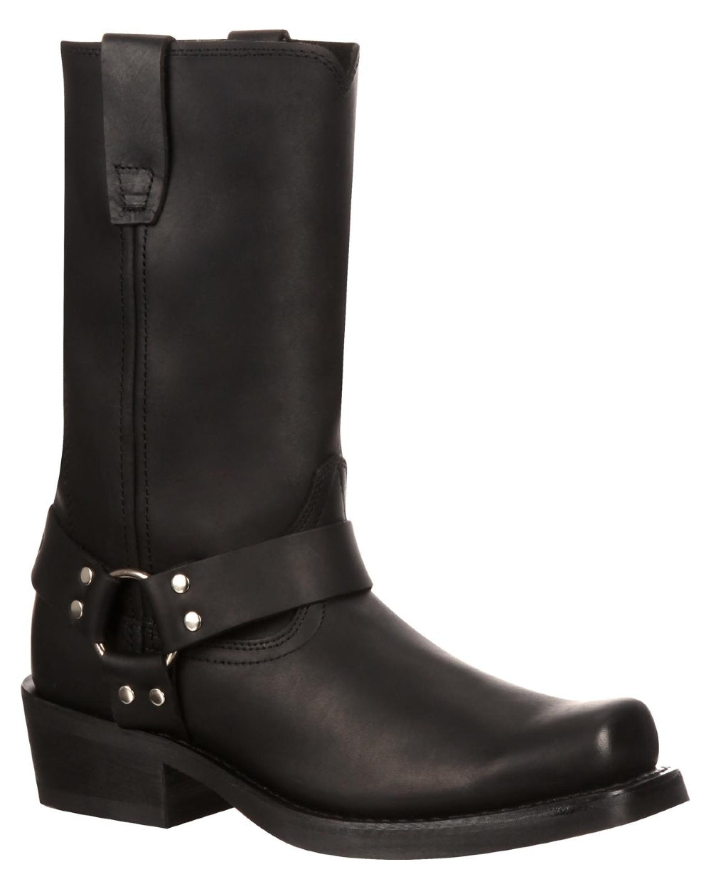 Black coloured Durango Womens Harness Boots on white background