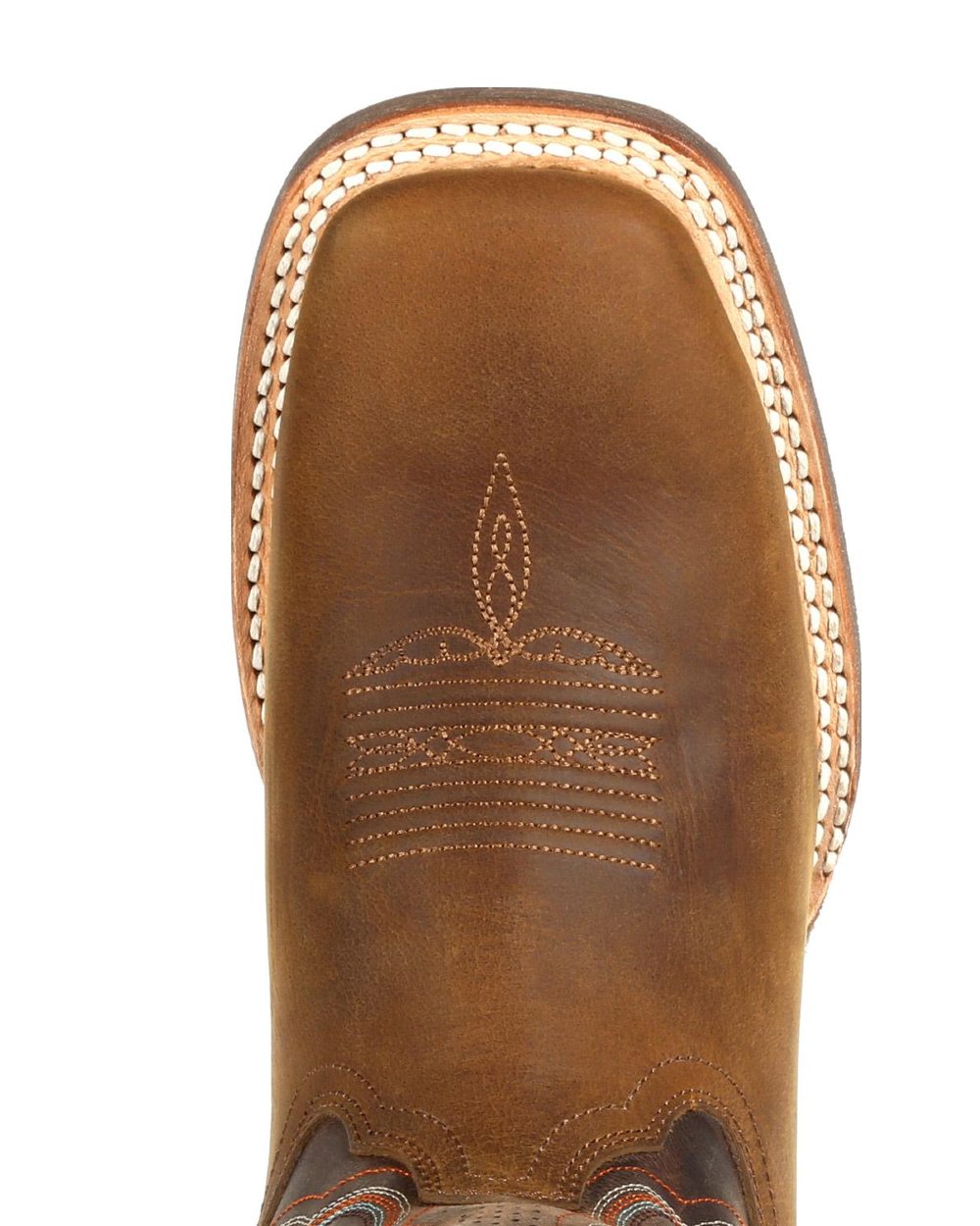 Distressed Cognac coloured Durango Womens Rebel Pro Western Boots on white background