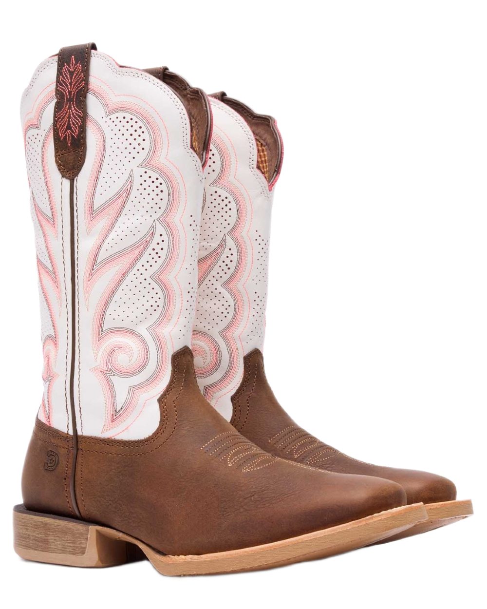 Trail Brown White coloured Durango Womens Rebel Pro Western Boots on white background