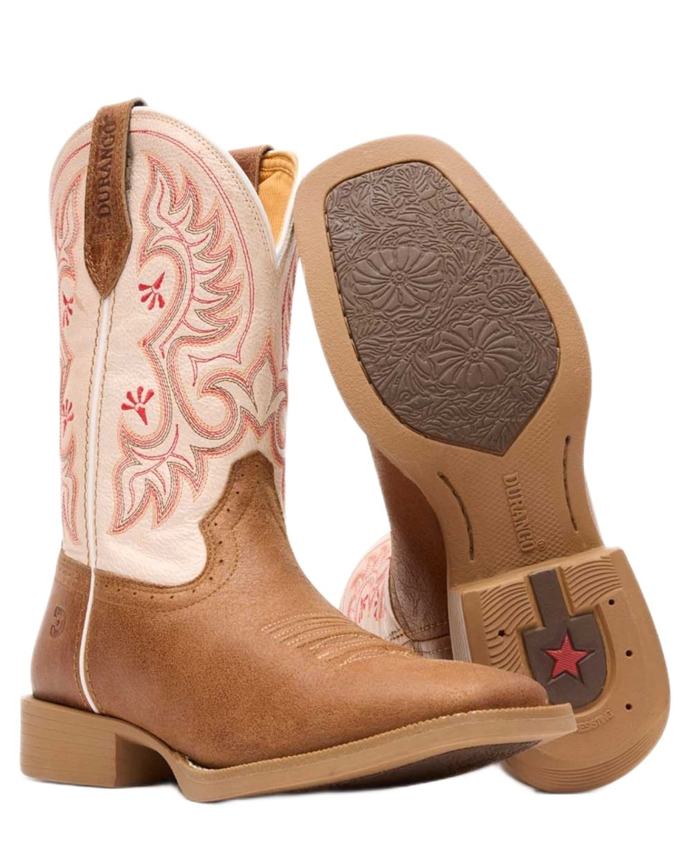 Honey Tan Metallic Peach coloured Durango Womens Shyloh Western Boots on white background