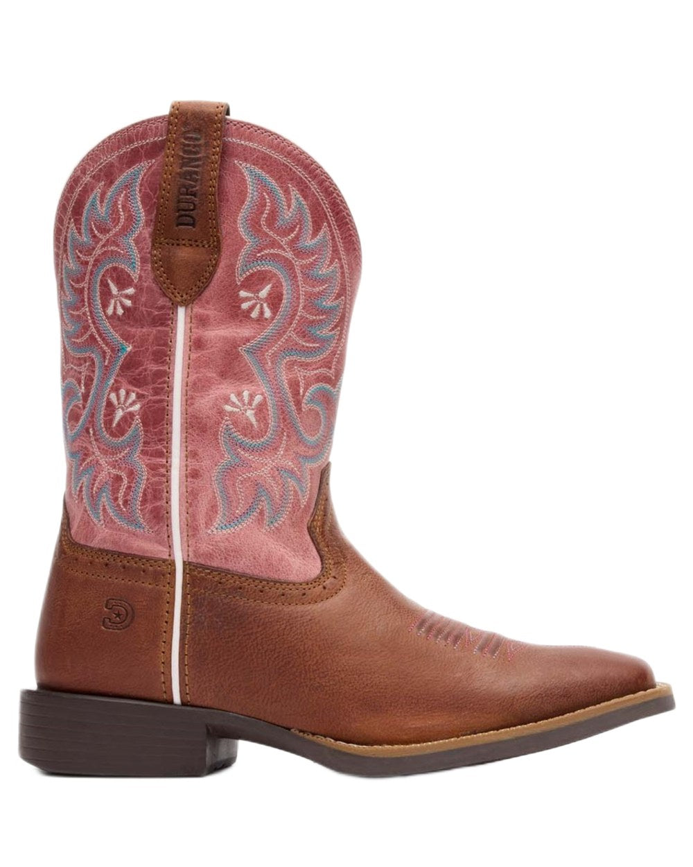Rusty Brown Dusty Rose coloured Durango Womens Shyloh Western Boots on white background