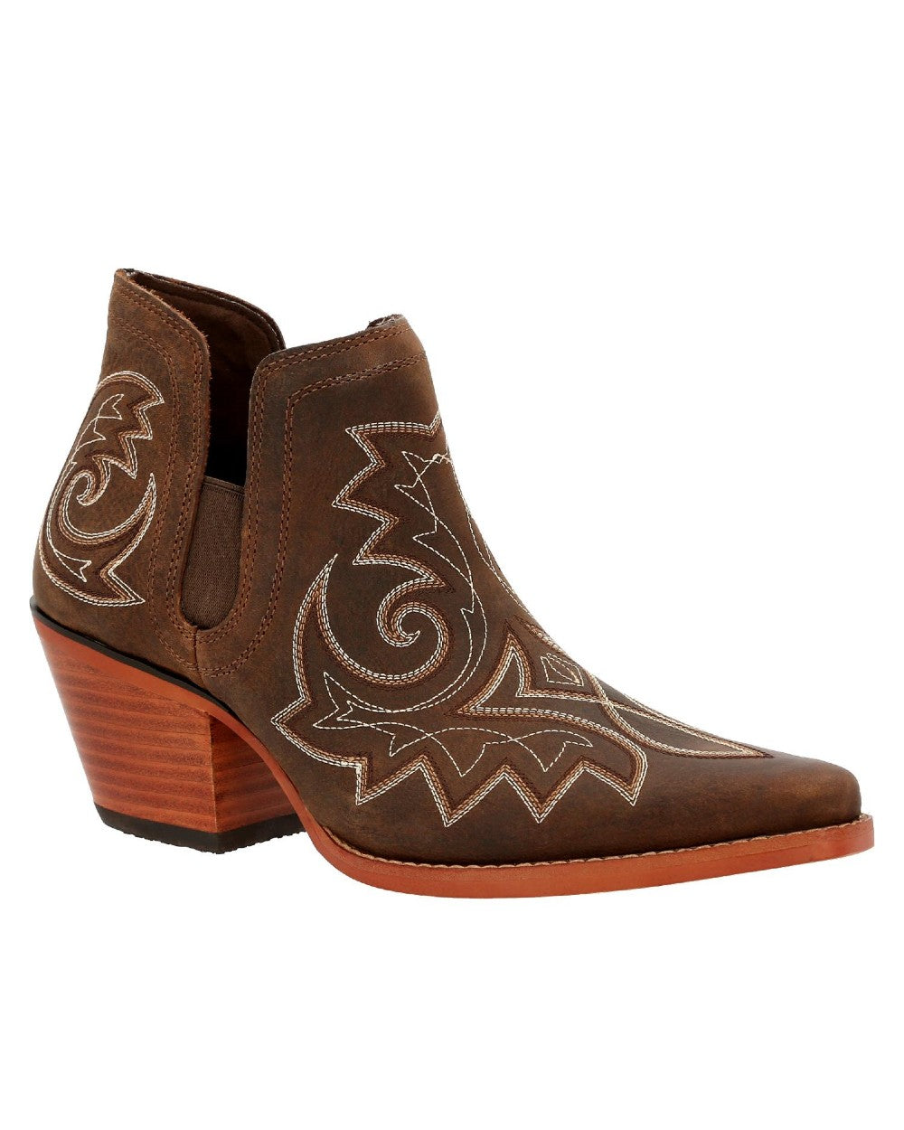 Coffee coloured Durango Womens Crush Western Fashion Booties on white background
