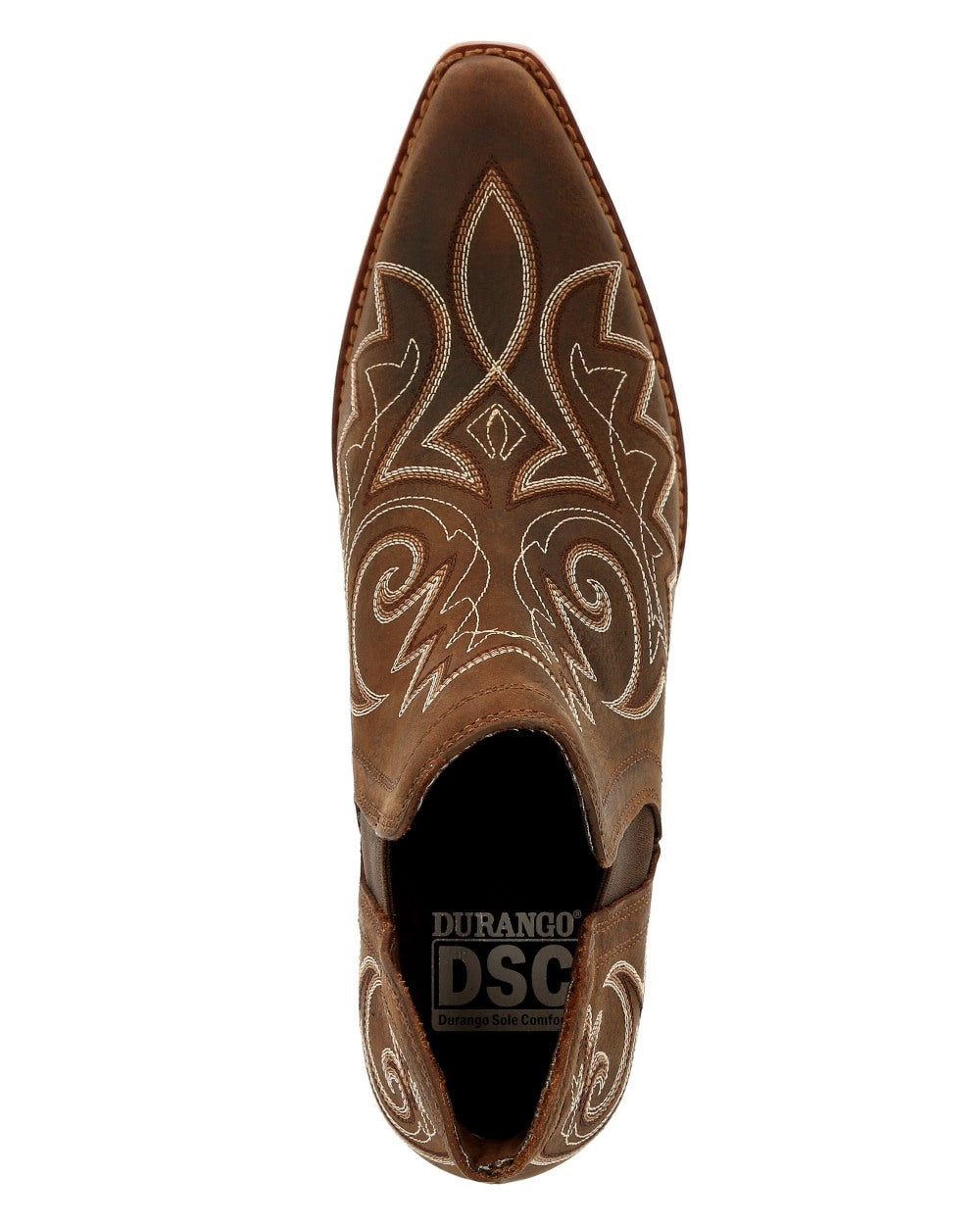 Coffee coloured Durango Womens Crush Western Fashion Booties on white background