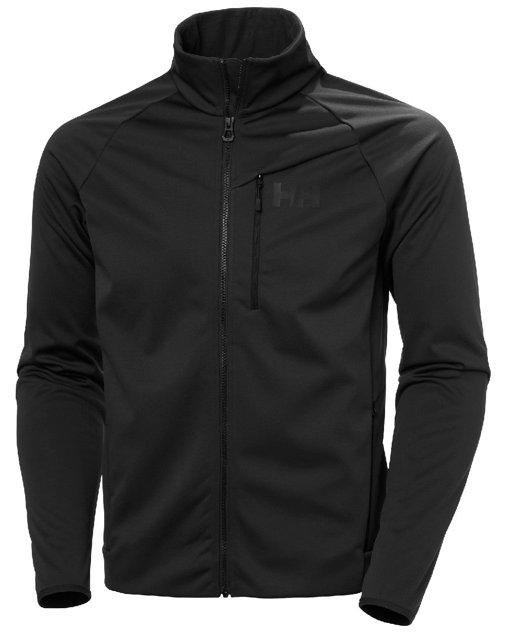 Ebony coloured Helly Hansen Mens HP Windproof Fleece 2.0 on white background
