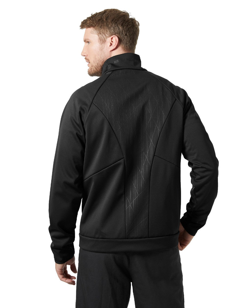 Ebony coloured Helly Hansen Mens HP Windproof Fleece 2.0 on white background