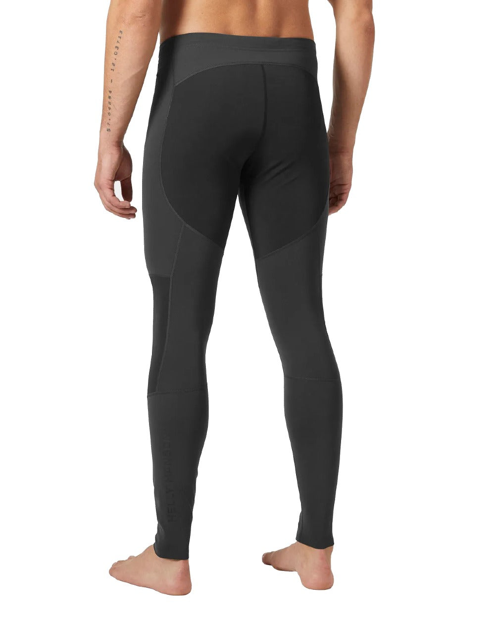 Ebony coloured Helly Hansen Mens Deck Tough Sailing Tights on white background