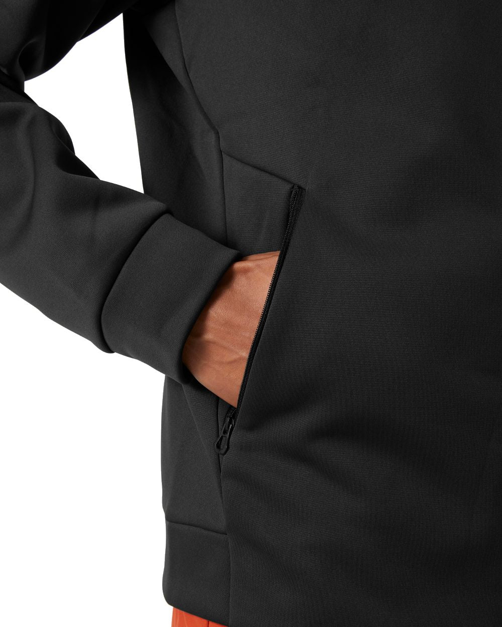 Ebony coloured Helly Hansen Mens HP Fleece Jacket 2.0 on white background