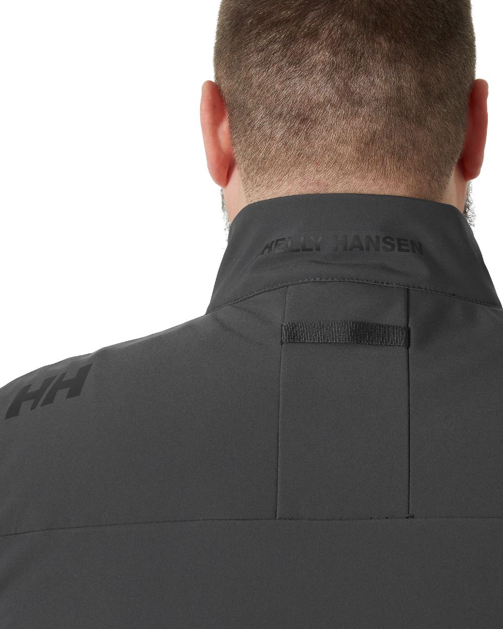 Ebony coloured Helly Hansen Mens Crew Softshell Jacket 2.0 on white background