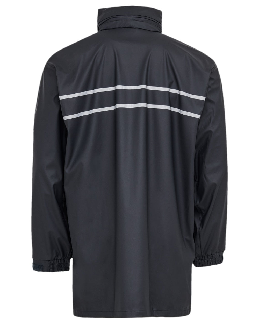 Navy Coloured Elka Mens Dry Zone D-Lux PU Long Rain Jacket on white background