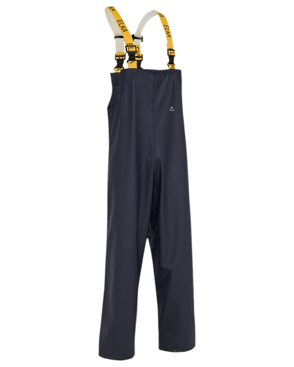 Navy Coloured Elka Mens Dry Zone PU Bib & Brace on white background