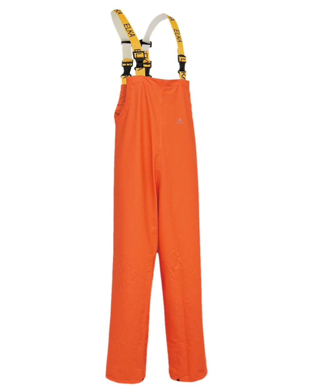 Orange Coloured Elka Mens Dry Zone PU Bib & Brace on white background
