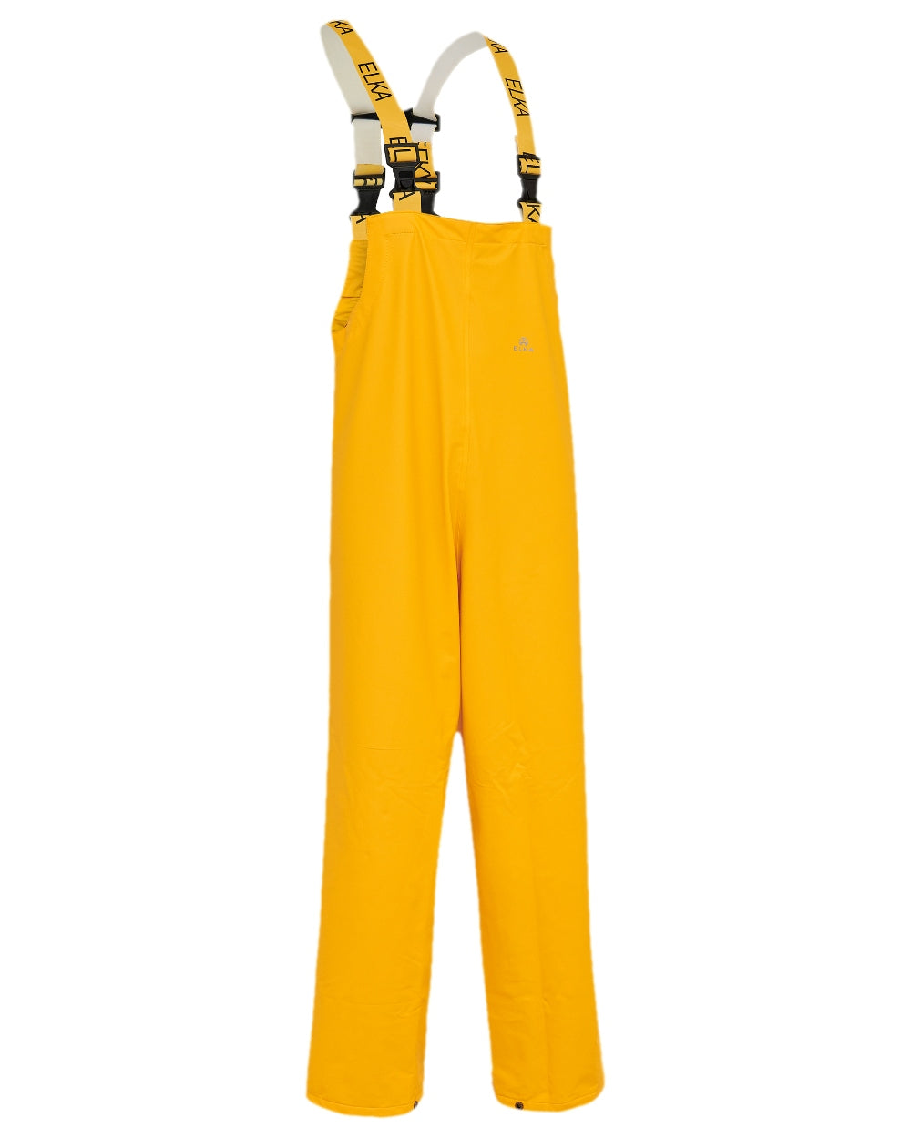 Yellow Coloured Elka Mens Dry Zone PU Bib & Brace on white background
