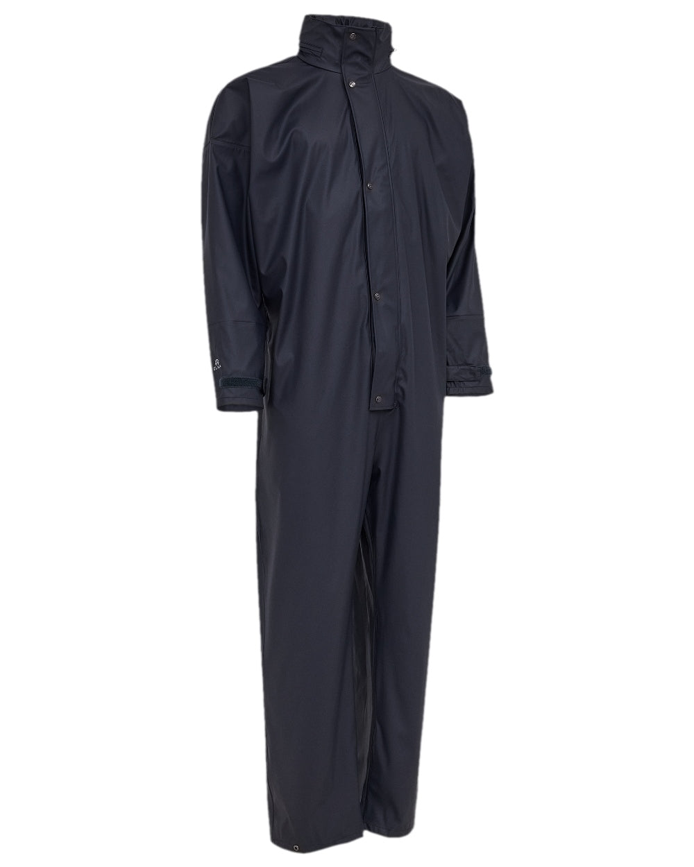 Navy Coloured Elka Mens Dry Zone PU Hooded Jumpsuit on white background