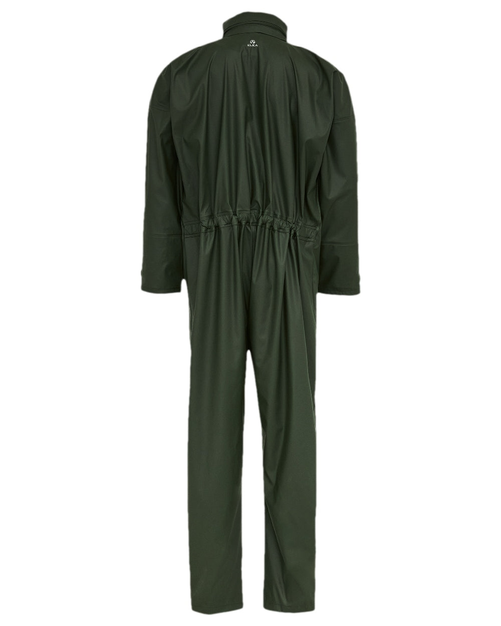 Olive Coloured Elka Mens Dry Zone PU Hooded Jumpsuit on white background