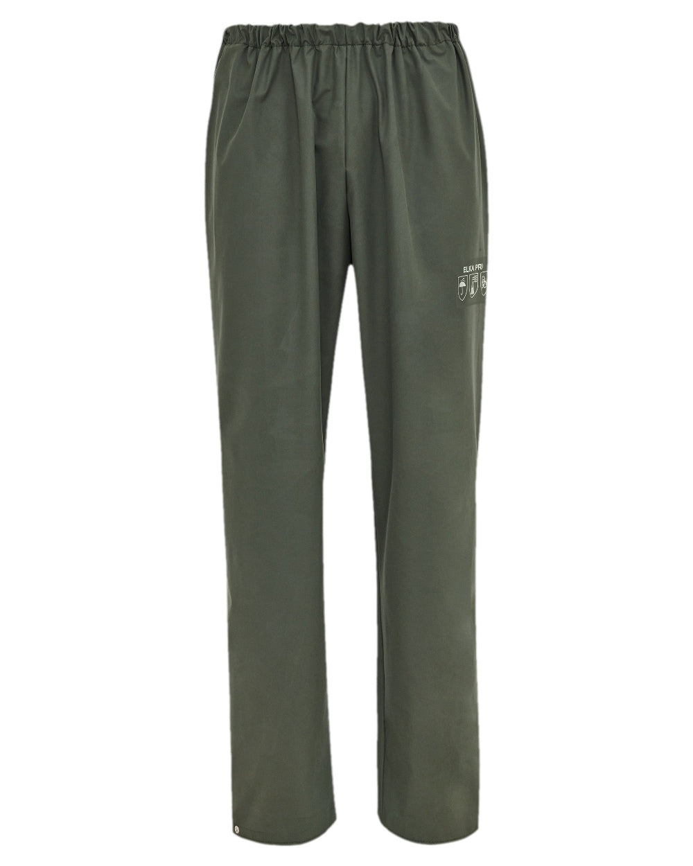 Olive Coloured Elka Mens Pro Waist Trousers on white background