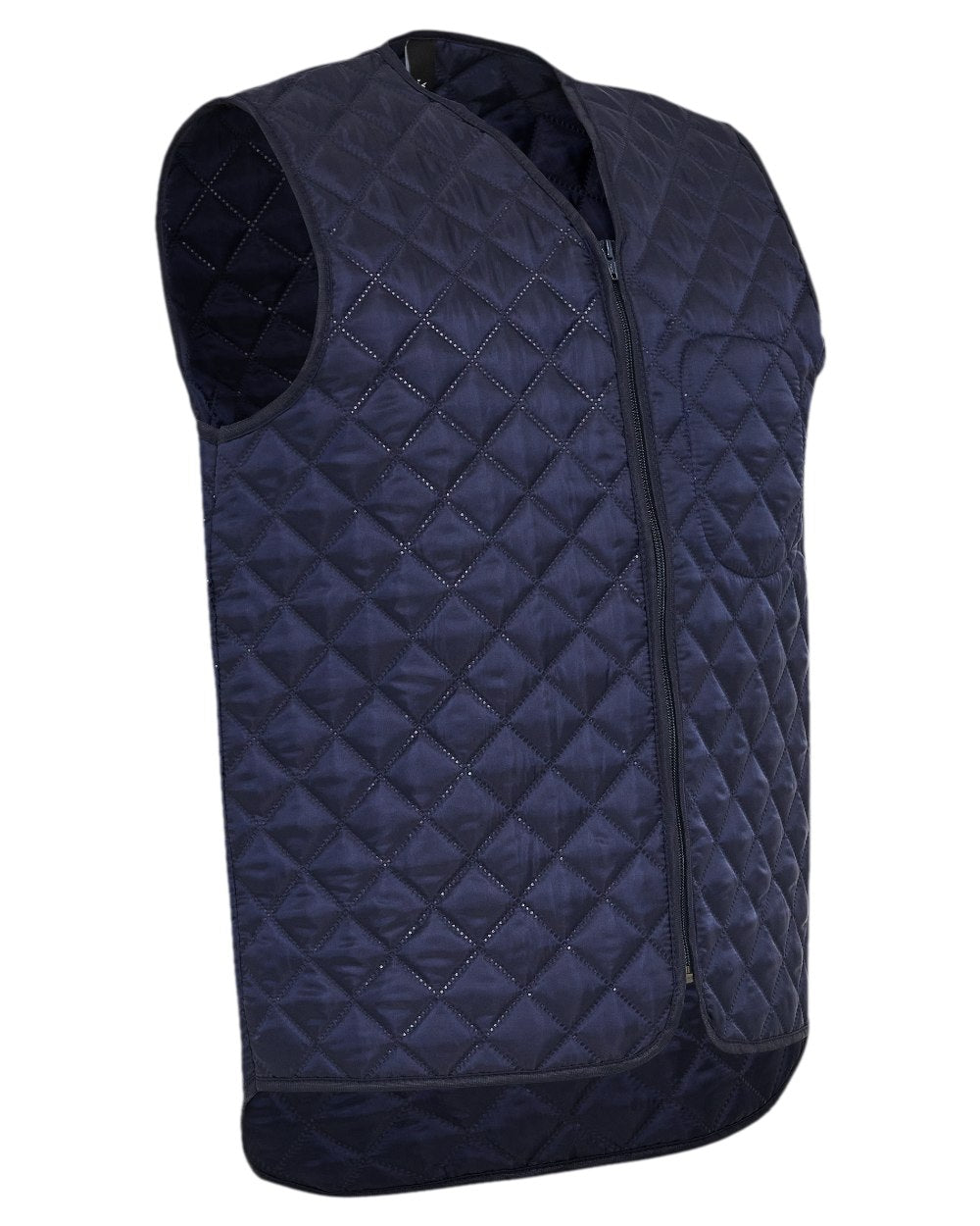 Navy Coloured Elka Mens Thermal Vest on white background