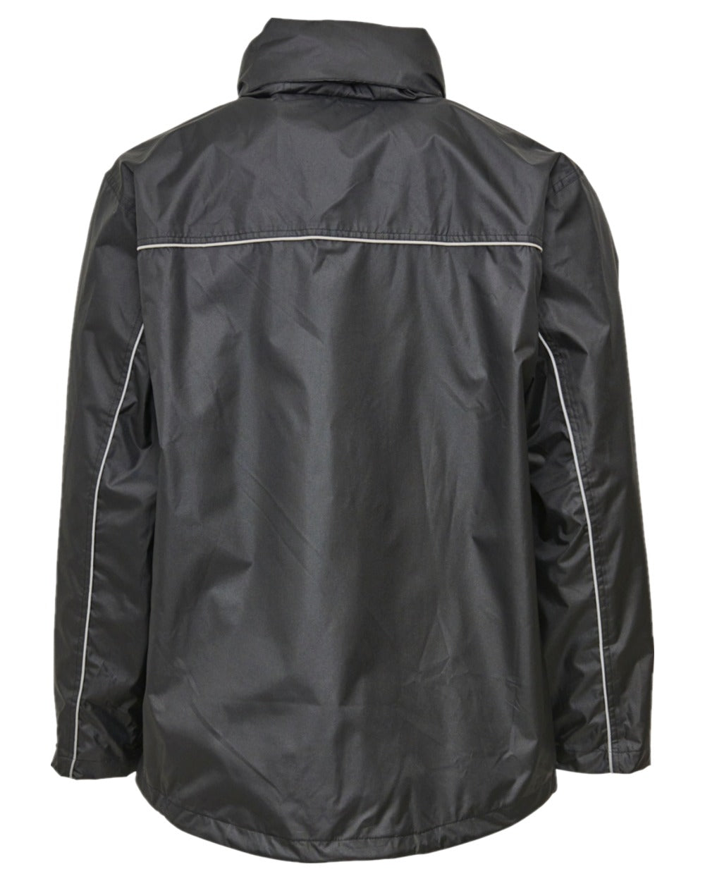 Black Coloured Elka Mens Working Xtreme Waterproof Rain Jacket on white background