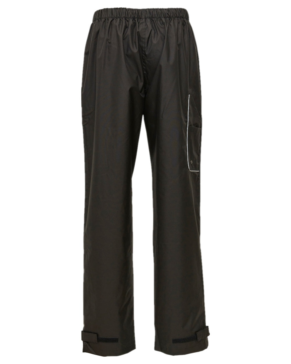 Black Coloured Elka Mens Working Xtreme Rain Trousers on white background