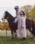 Pink Coloured Equicoat Adults Pro Coat with horse and child #colour_pink