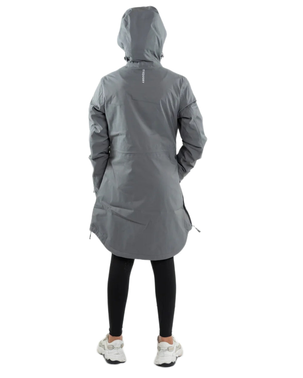 Charcoal coloured Equidry Childrens Bronte Riding Coat on white background