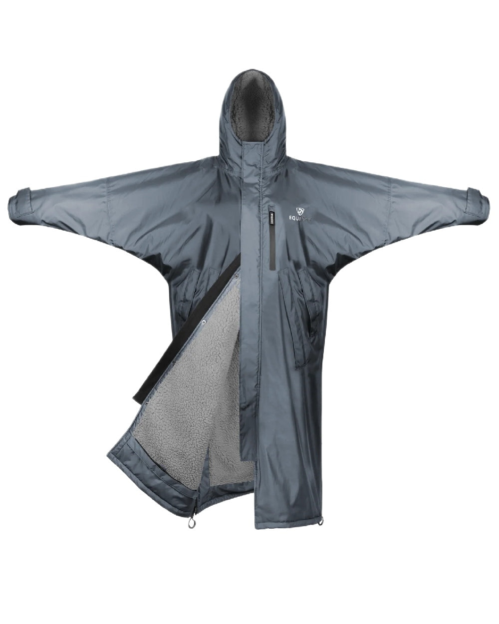 Charcoal Grey Coloured Equidry Childrens Evolution Thick Fleece Hood on white background