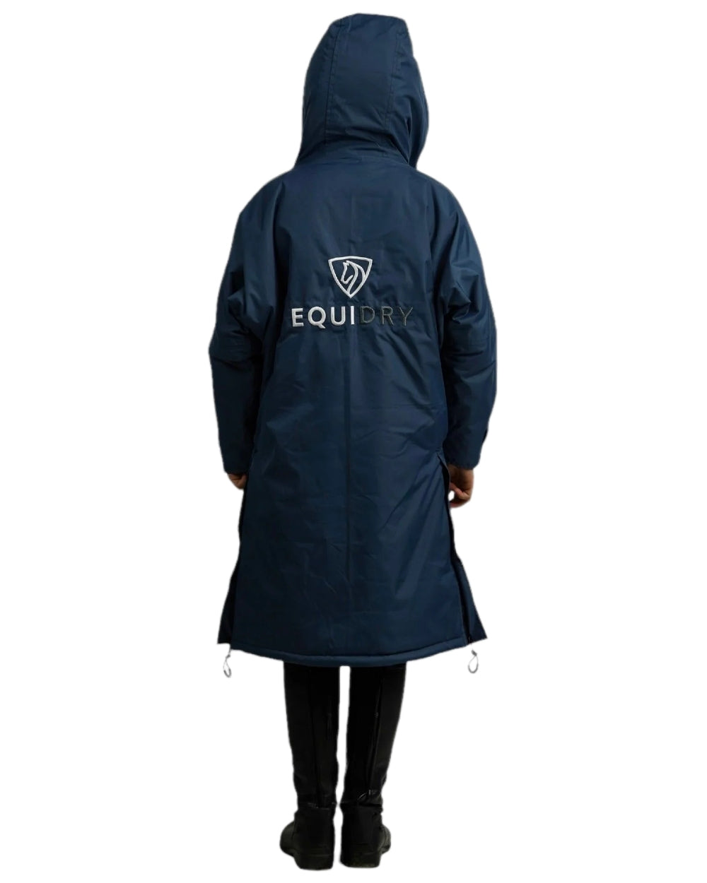 Steel Blue Grey Coloured Equidry Childrens Evolution Thick Fleece Hood on white background
