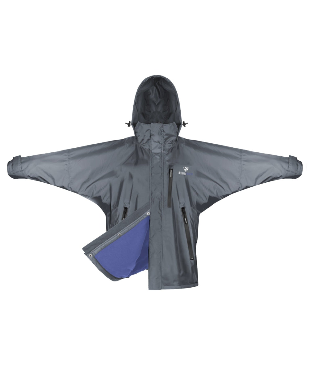 Charcoal Lilac coloured Equidry Childrens Shortie Jacket on white background