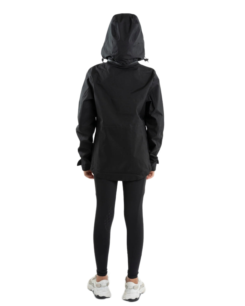 Black coloured Equidry Childrens Varsha Waterproof Jacket on white background