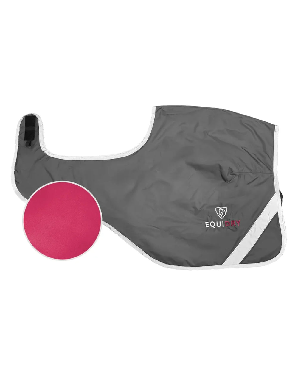 Charcoal Peacock Pink coloured Equidry Waterproof Lite Fleece Lined Exercise Sheet on white background