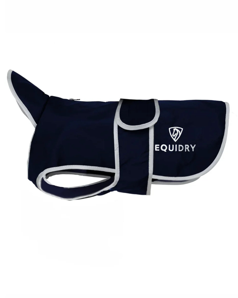 Dark Navy coloured Equidry Microfibre Fleece Waterproof Dog Coat on white background