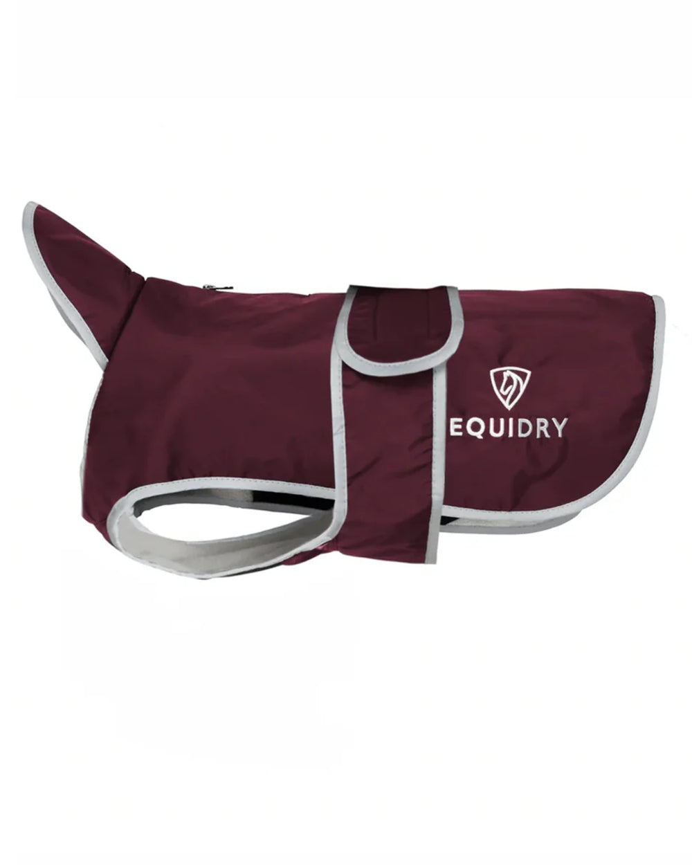 Plum Charcoal coloured Equidry Microfibre Fleece Waterproof Dog Coat on white background