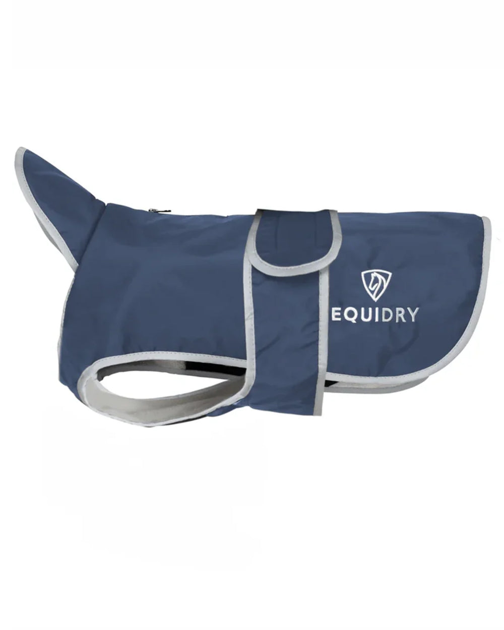 Steel Blue Grey coloured Equidry Microfibre Fleece Waterproof Dog Coat on white background
