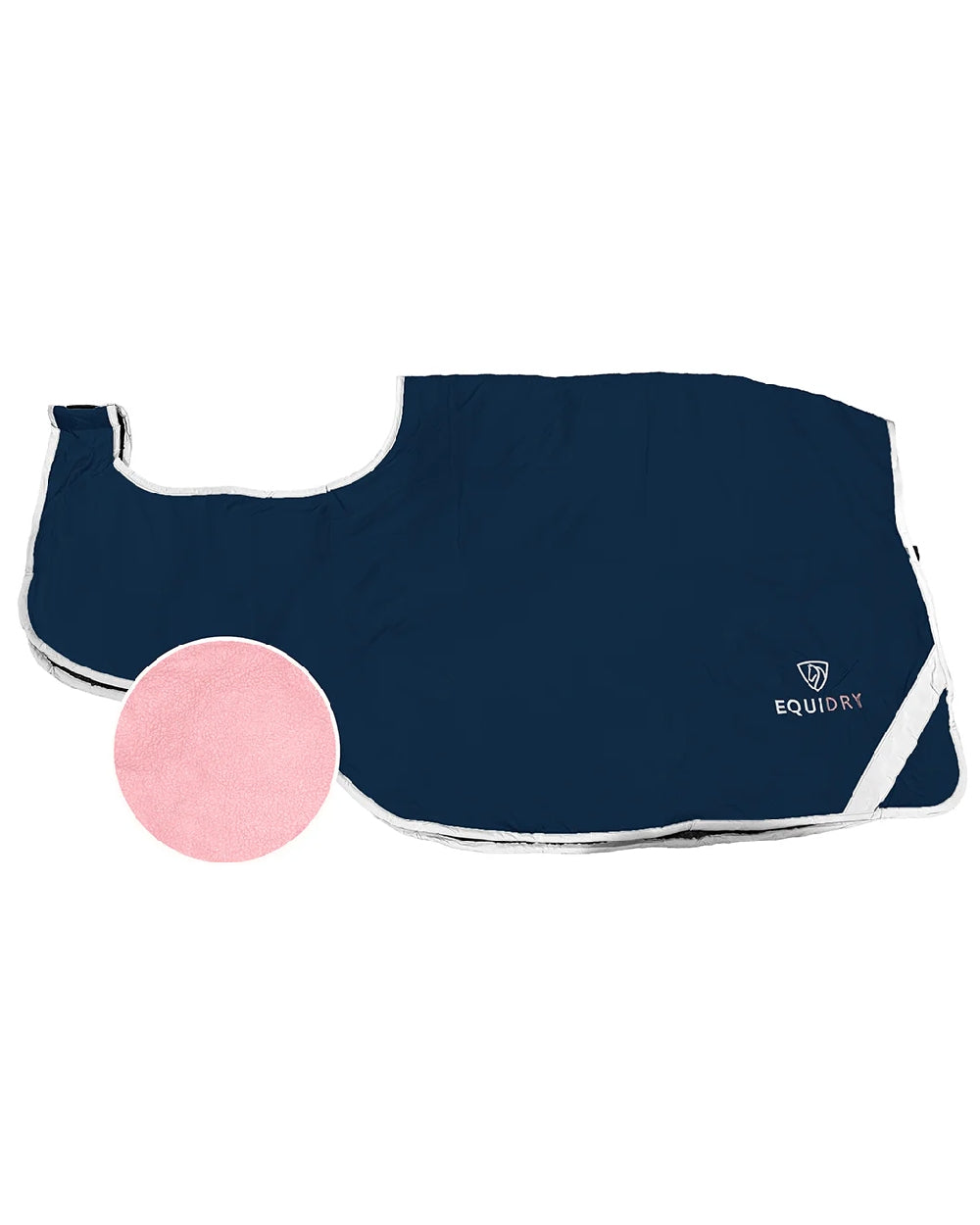 Navy Pale Pink Coloured Equidry Waterproof Thick Fleece Lined Exercise Sheet on white background