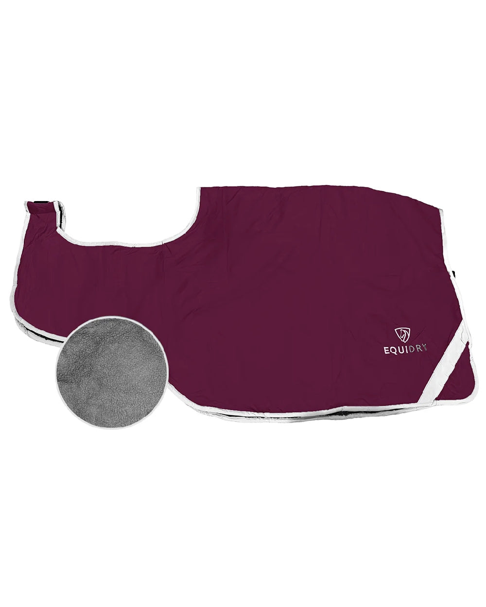 Plum Grey Coloured Equidry Waterproof Thick Fleece Lined Exercise Sheet on white background