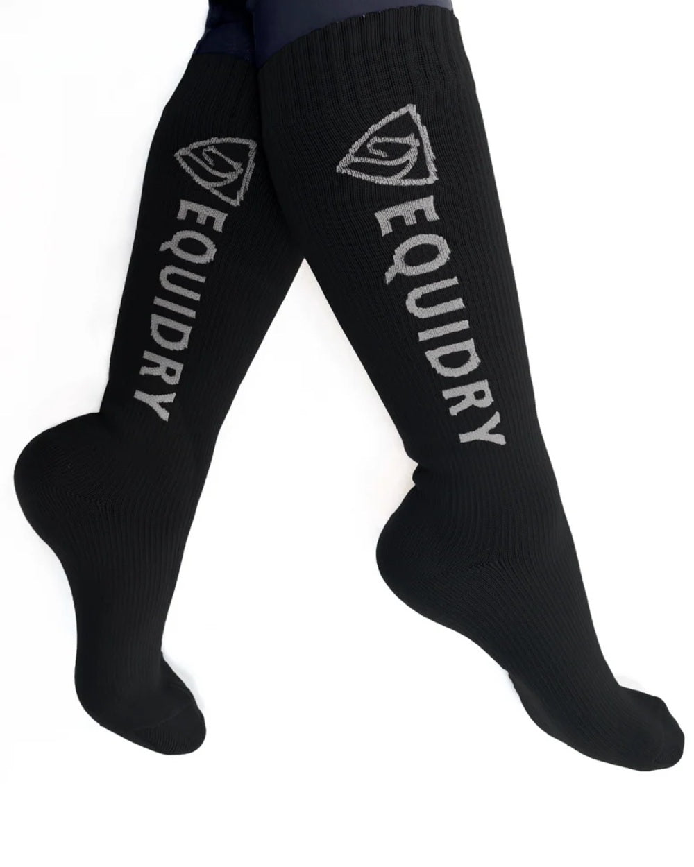 Black Grey coloured Equidry Waterproof Socks on white background