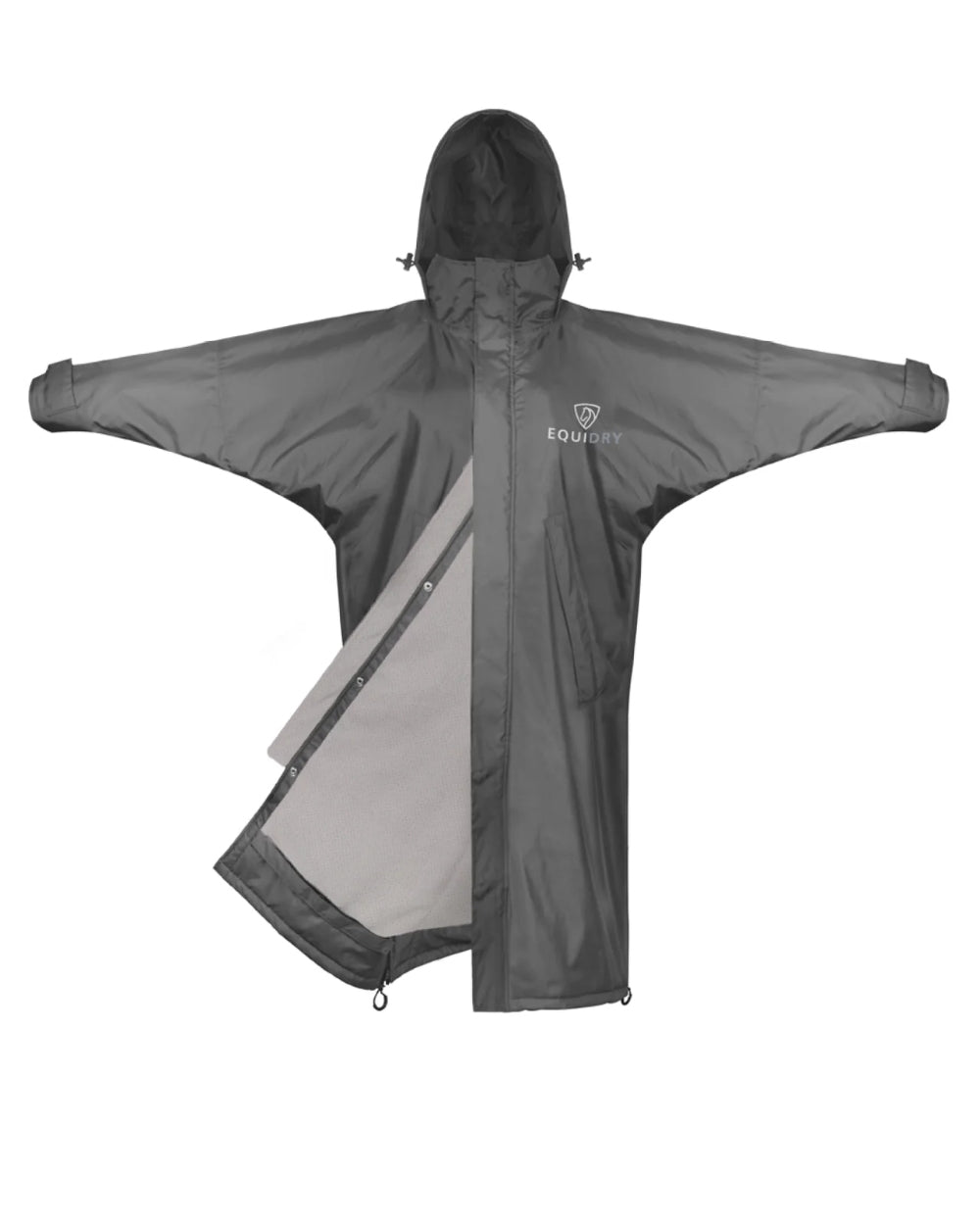 Charcoal Grey coloured Equidry Womens Equimac Evolution Jacket on white background