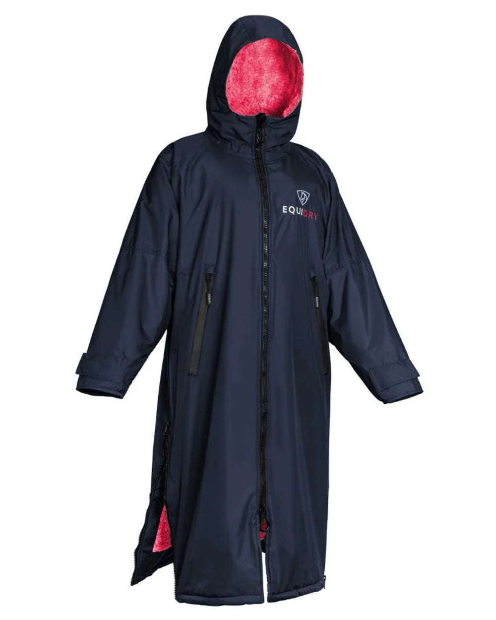 Navy Raspberry coloured Equidry Womens Original All Rounder Waterproof Coat on white background