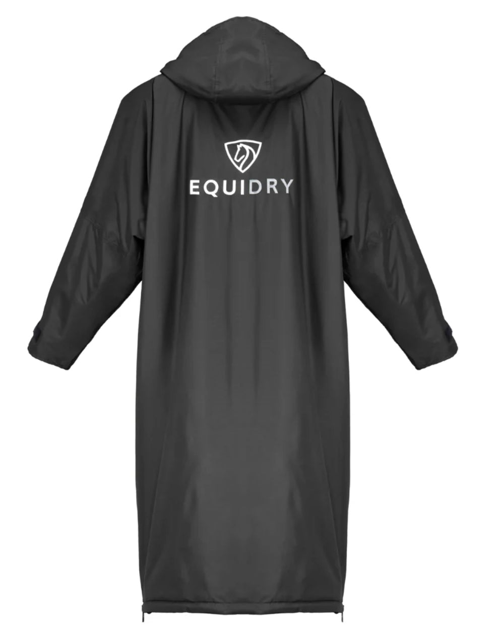 Black coloured Equidry Womens Original All Rounder Waterproof Coat on white background