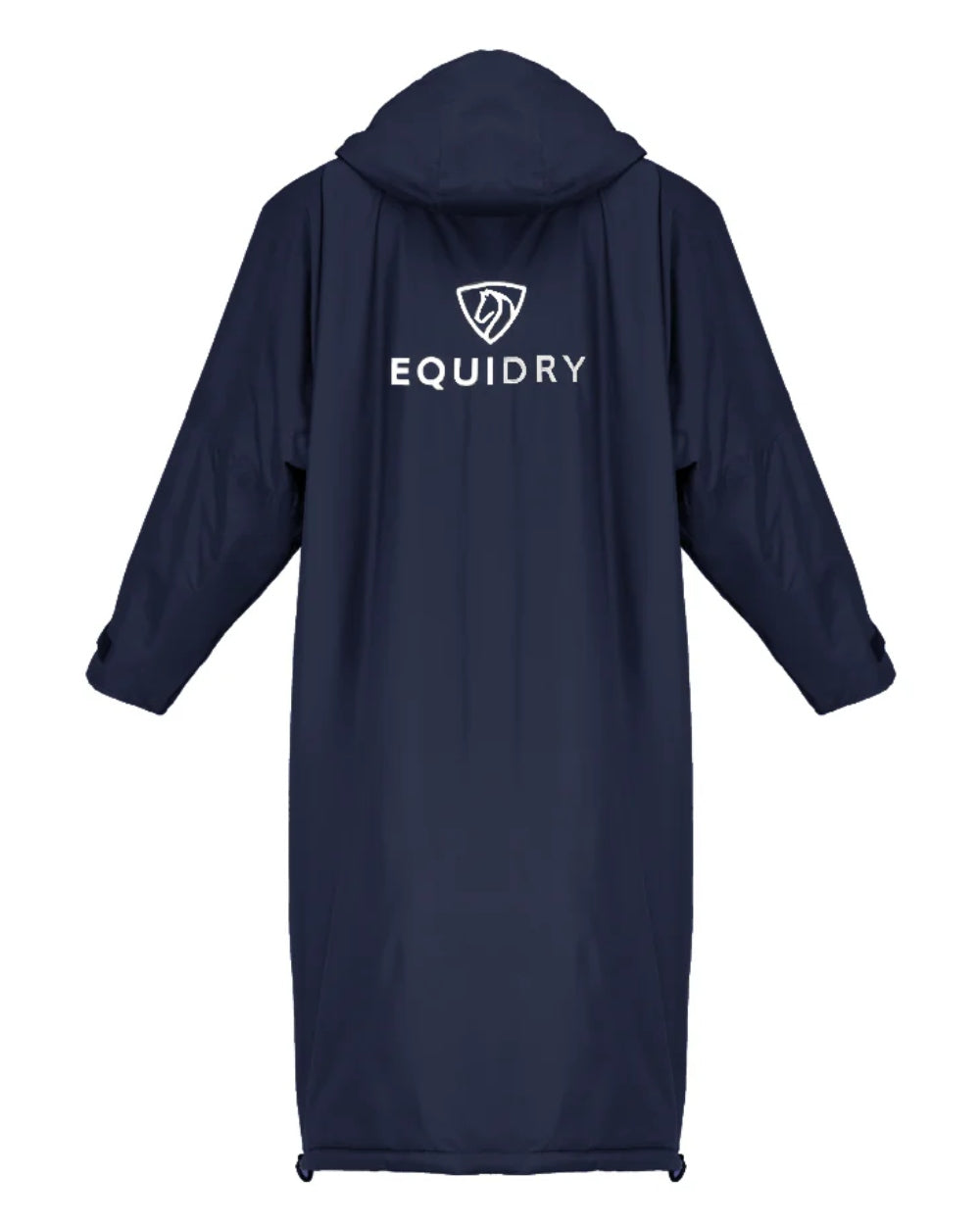 Navy Grey coloured Equidry Womens Original All Rounder Waterproof Coat on outdoor background