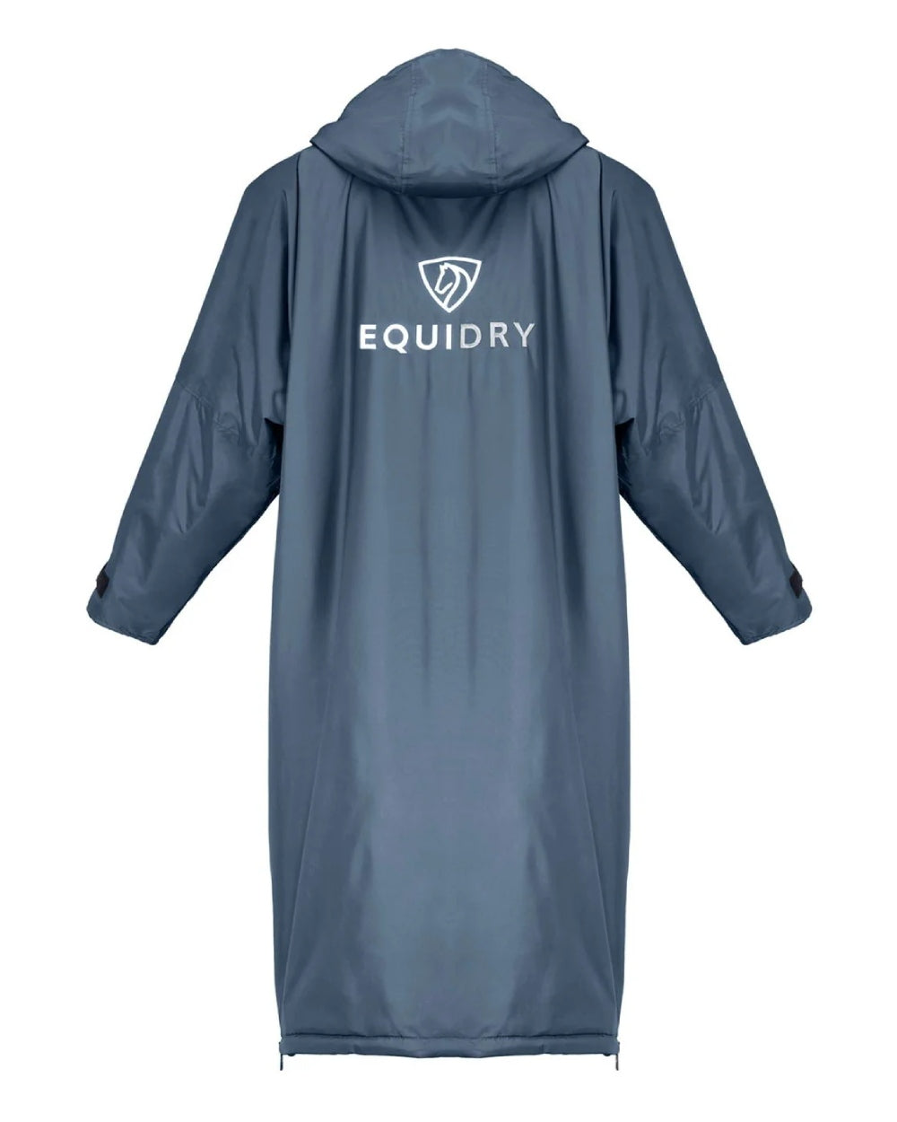 Steel Blue Grey coloured Equidry Womens Original All Rounder Waterproof Coat on white background