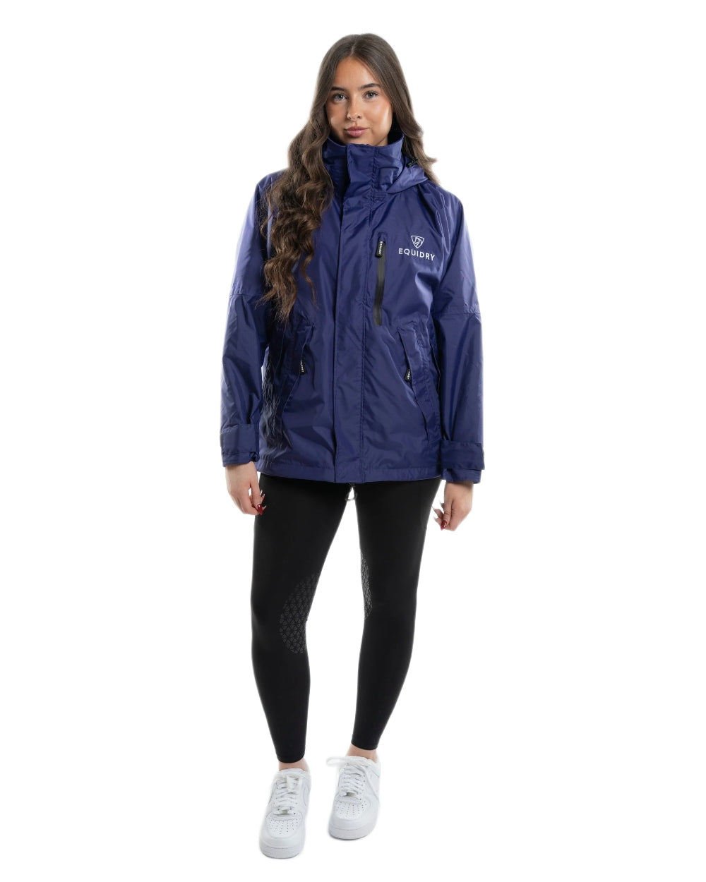 Purple coloured Equidry Womens Shortie Mesh Lining Mac on white background